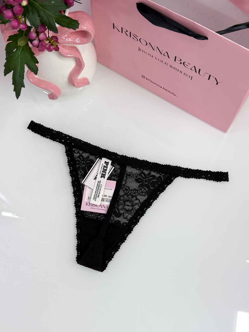 Трусики Wink V-string розмір S Black 