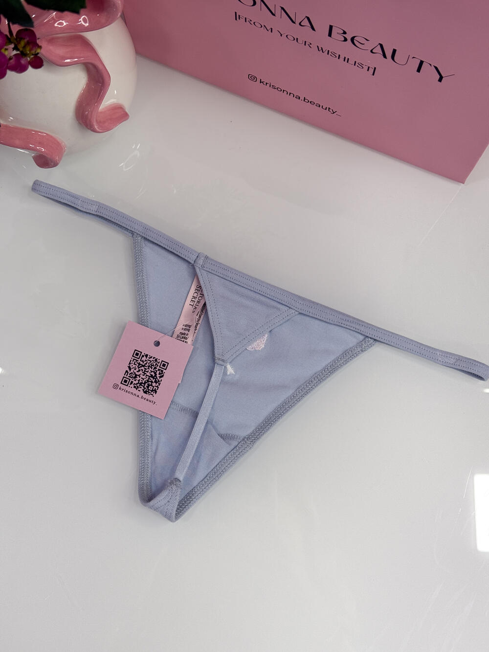 Трусики Stretch Cotton V-string розмір s блакитні 