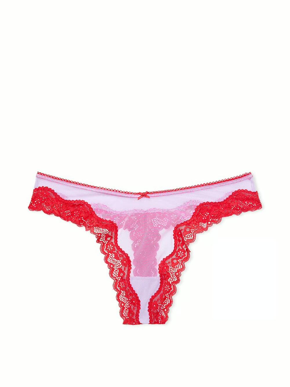 Tease Mesh Lace-Trim High-Leg Thong Panty розмір S Silky Lilac (72LK) 