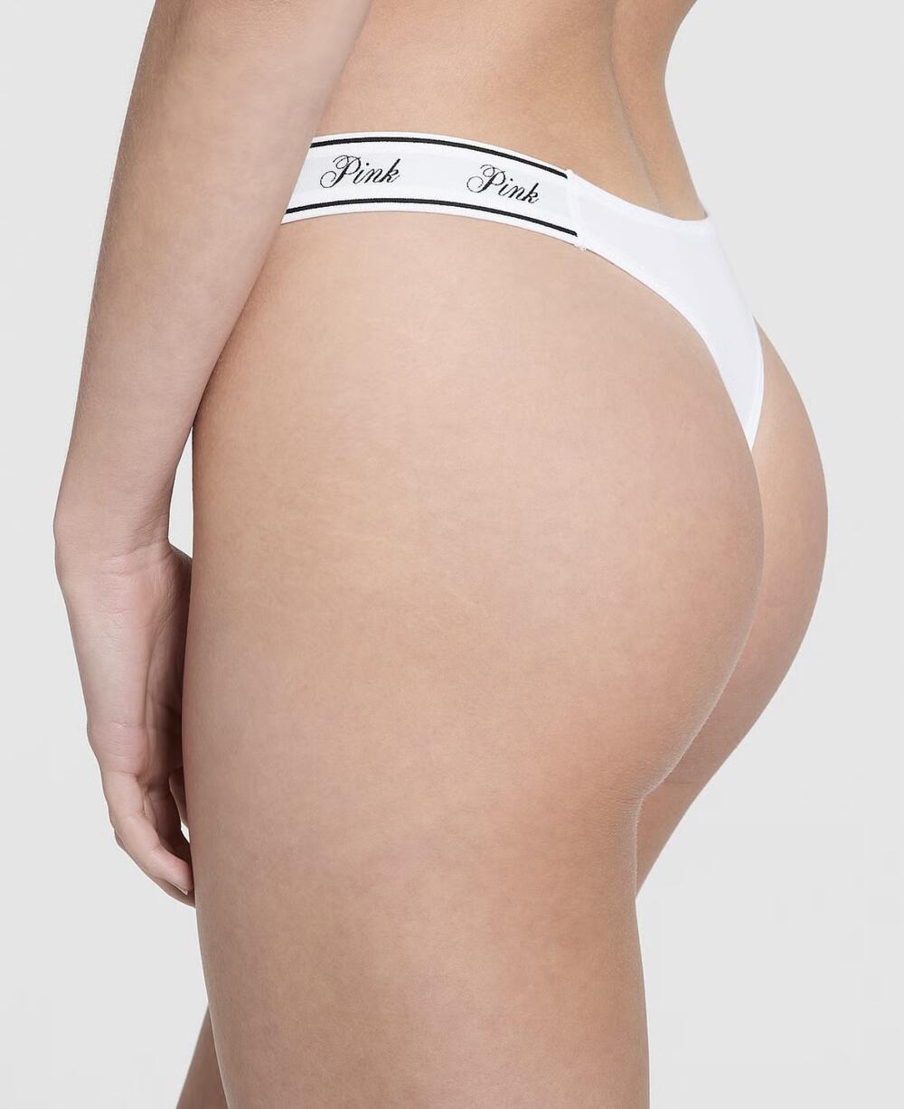 Трусики Logo Cotton High-Leg Thong розмір S білі 