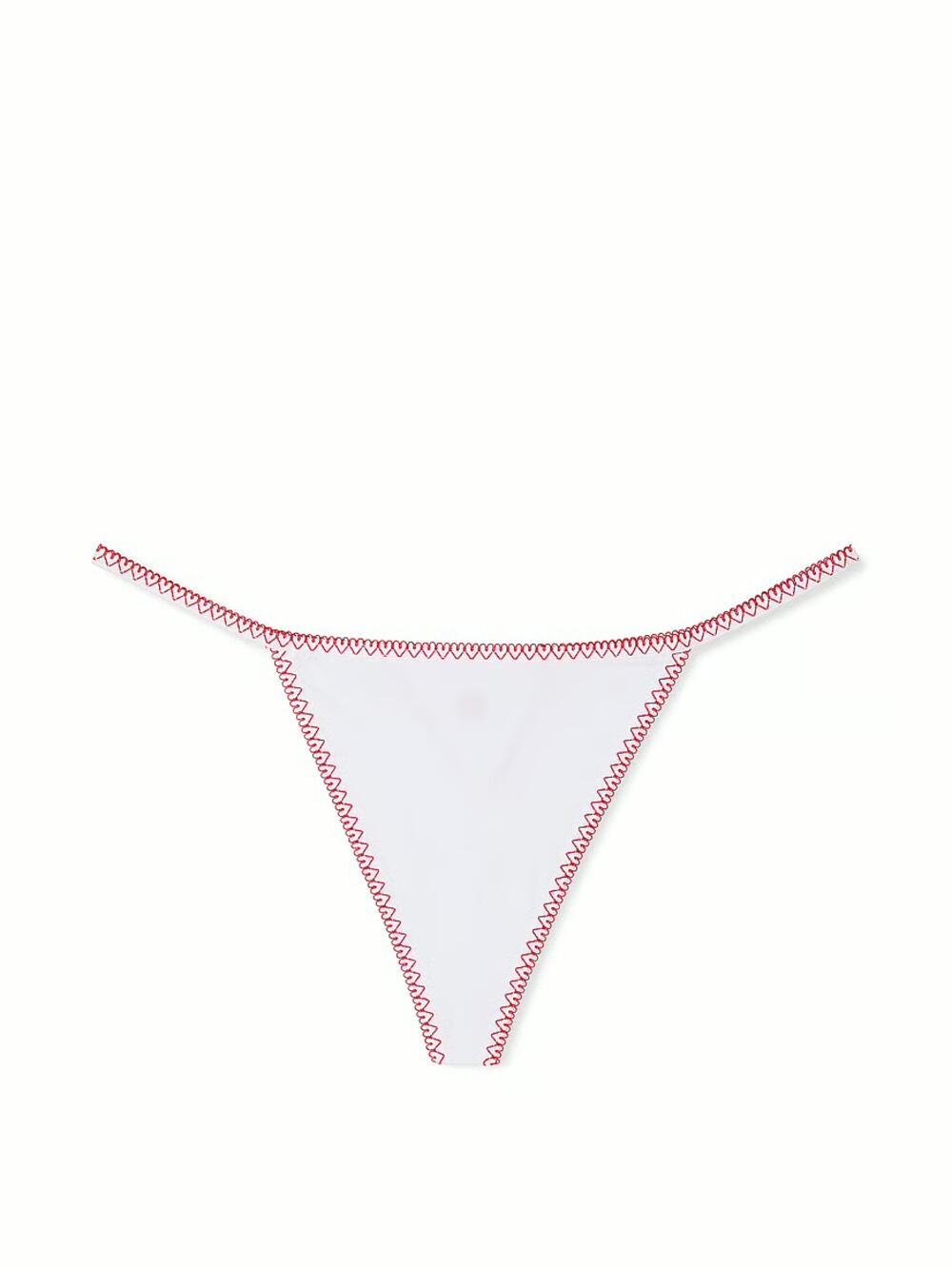 Трусики Lace Waist Heart Trim V-String розмір S White 