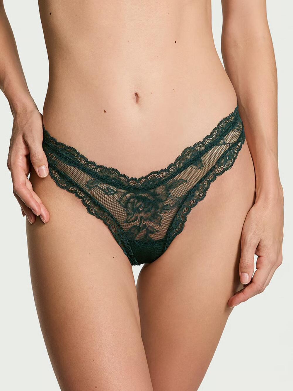 Rose Lace High-Leg Thong Panty розмір S Botanical Green (61K2) 