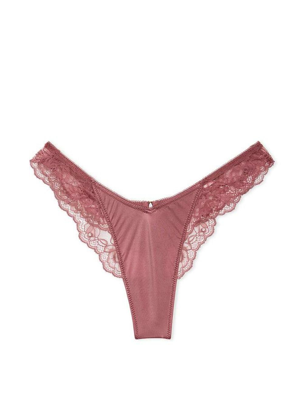 Rose Lace-Trim High-Leg Thong Panty розмір S Vintage Rose (91Q7) 