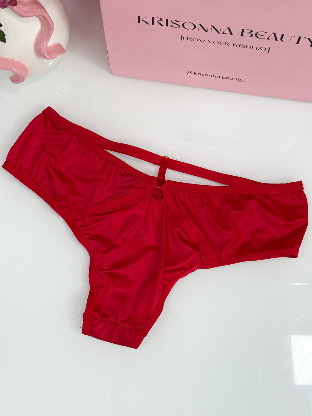 Трусики Lipstick Red Cheeky Silky strappy розмір S 