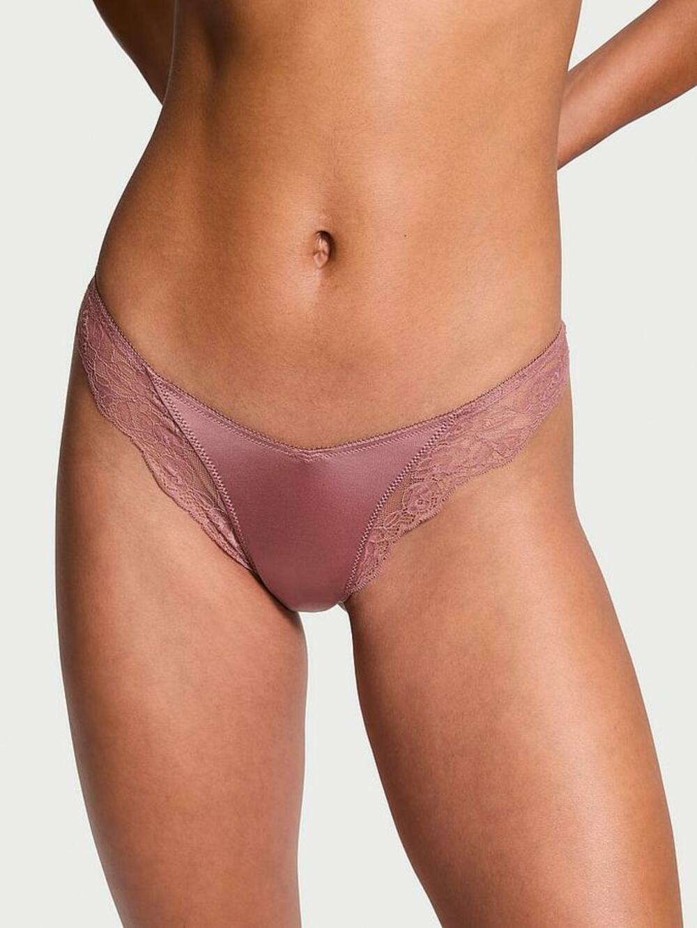 Rose Lace-Trim High-Leg Thong Panty розмір S Vintage Rose (91Q7) 