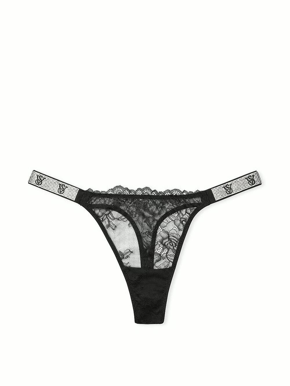 Shine Strap Rose Lace Panty розмір L Black 