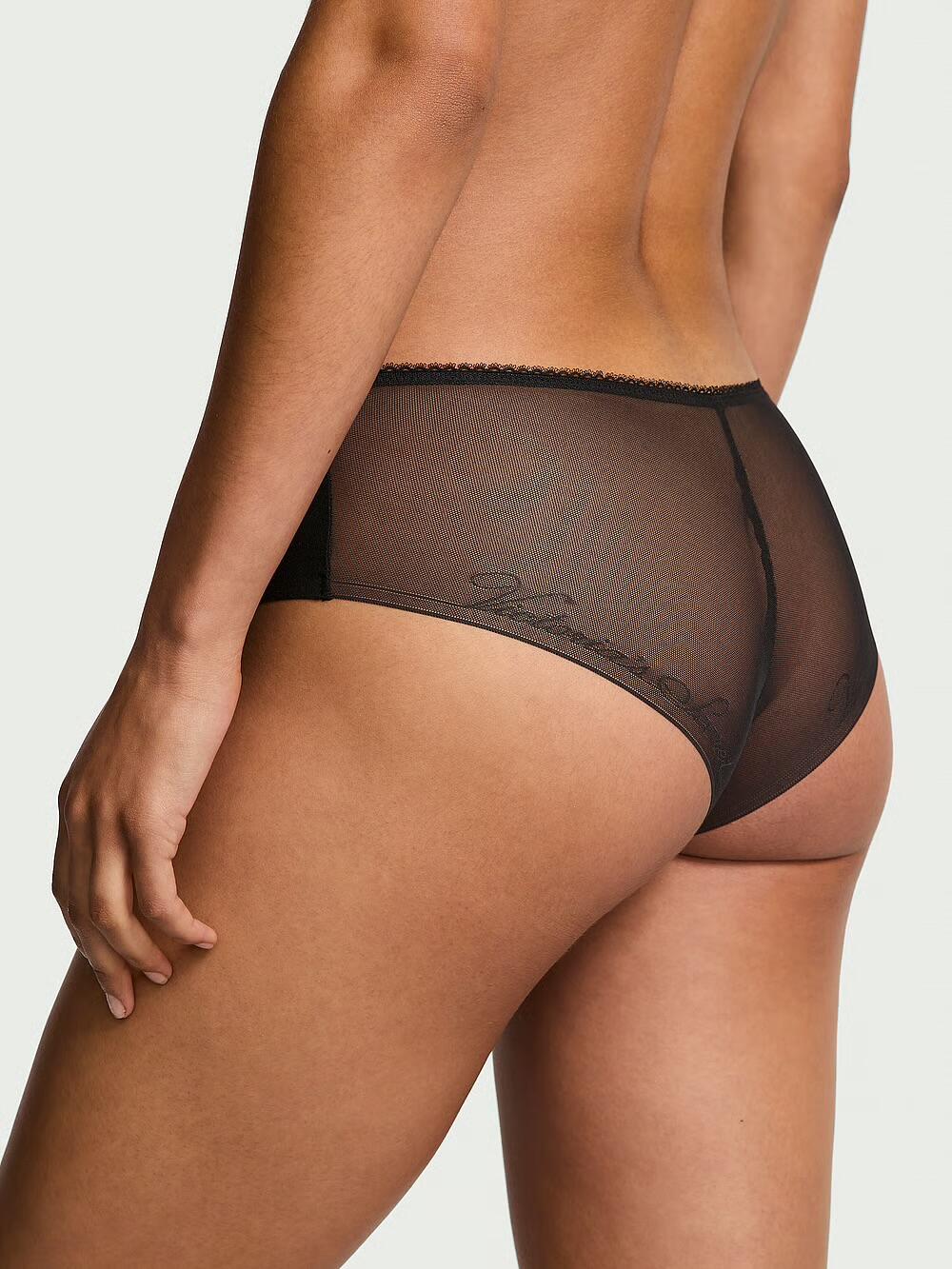 No-show Mesh-Back Logo Cheeky Panty розмір S Black 