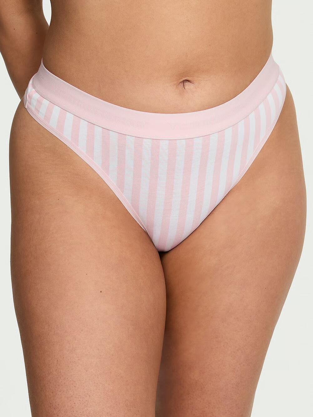 Logo Cotton Thong Panty розмір S Pretty Blossom Stripes (74FJ) 