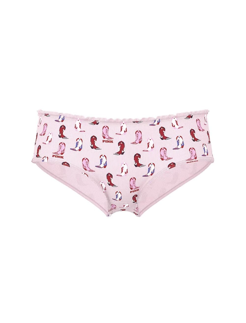 Cotton Cheeky Panty розмір S Pink Tulip Cowboy Boots Print Side 