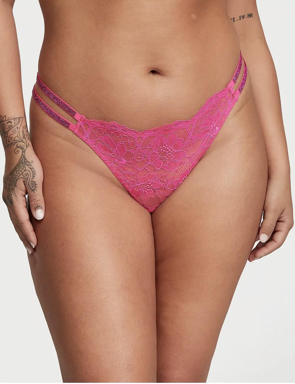 Double Shine Strap Lace Thong Panty розмір М Forever Pink (5TRG) 