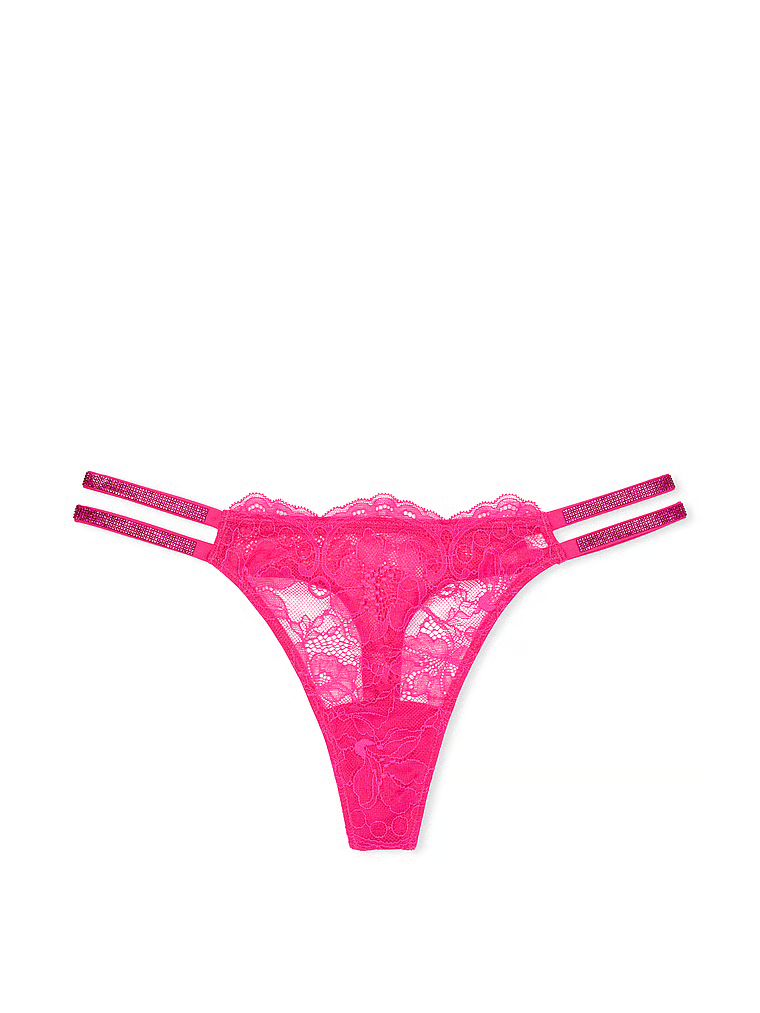 Double Shine Strap Lace Thong Panty розмір М Forever Pink (5TRG)