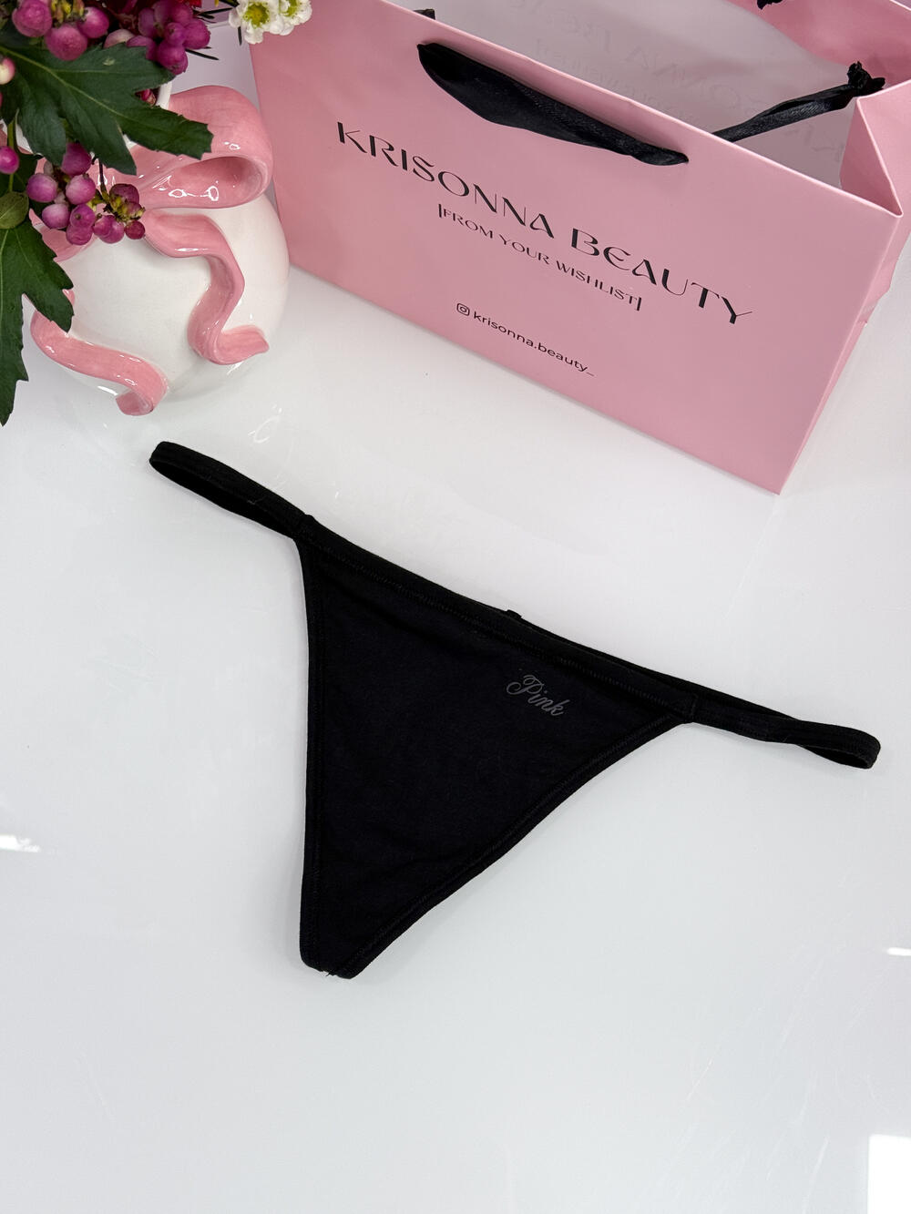 Трусики Stretch Cotton V-string розмір М Black 