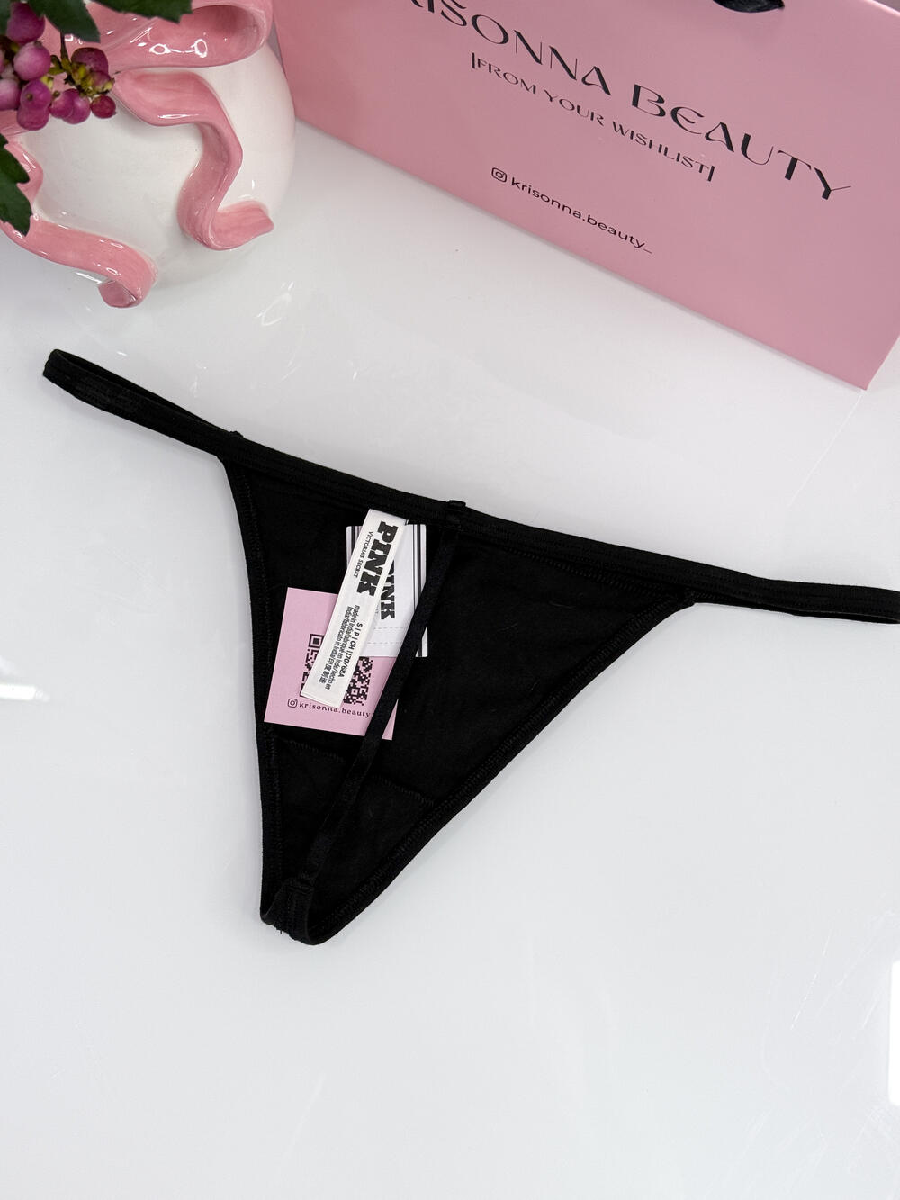 Трусики Stretch Cotton V-string розмір М Black 