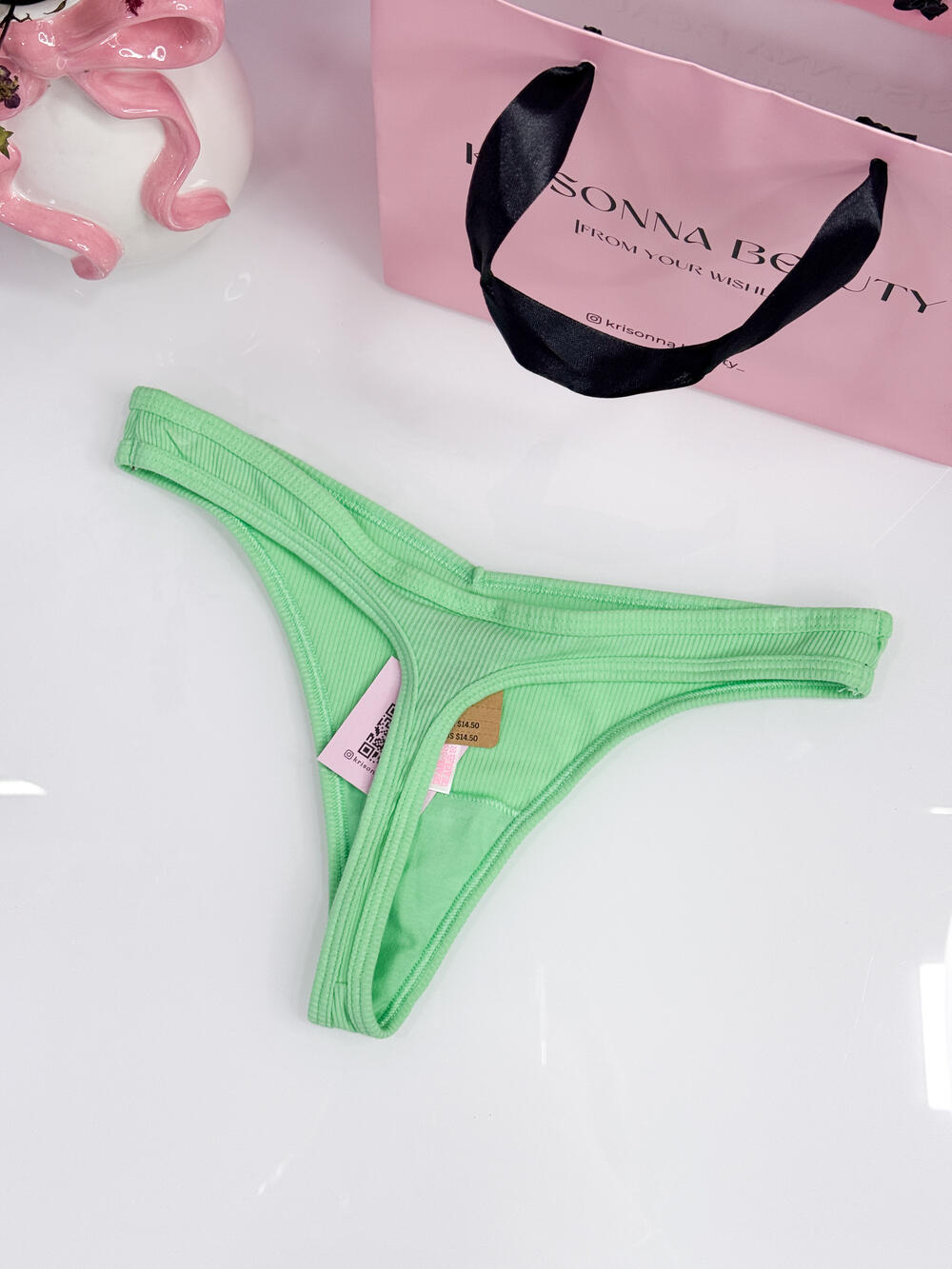 Трусики cotton в рубчик розмір М салатові 