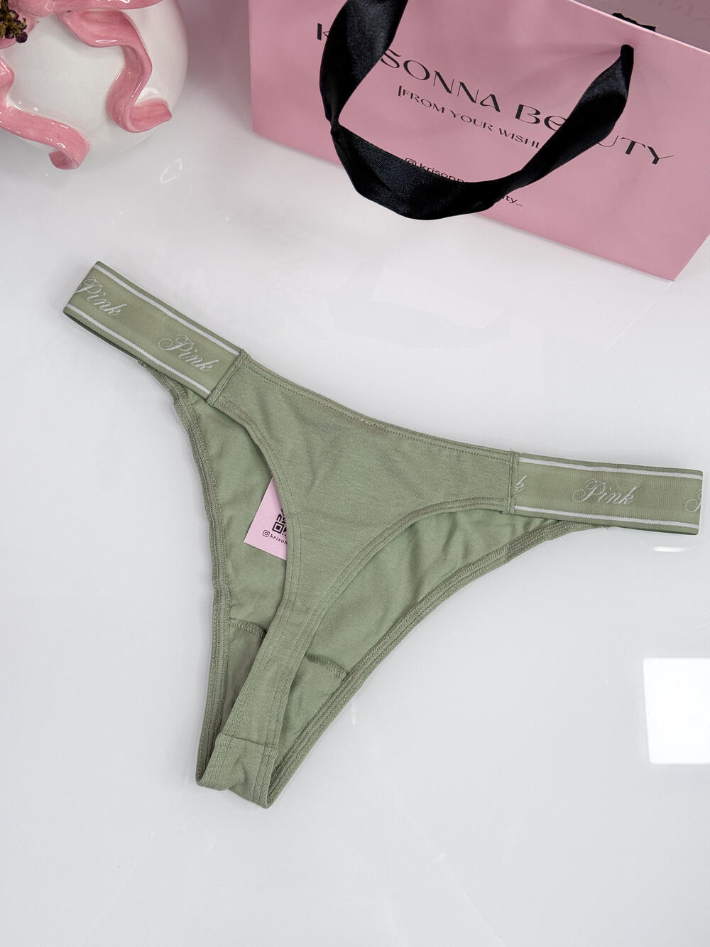 Трусики Logo Cotton High-Leg Thong розмір М хакі 