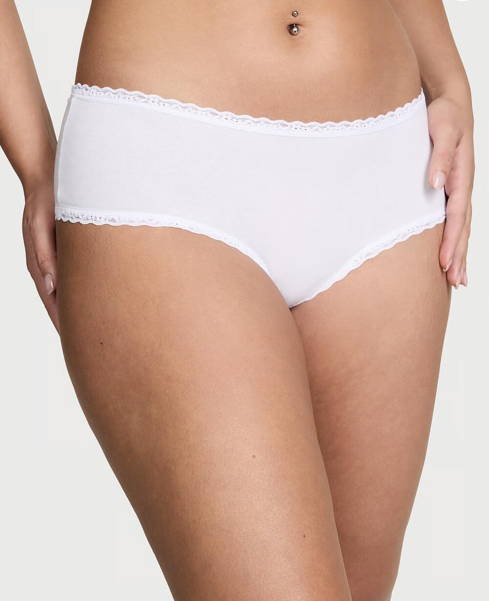 Lace-Trim Cotton Cheeky Panty розмір S білі 