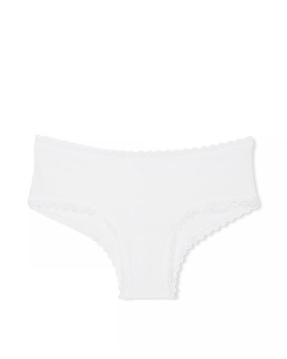 Lace-Trim Cotton Cheeky Panty розмір М білі 