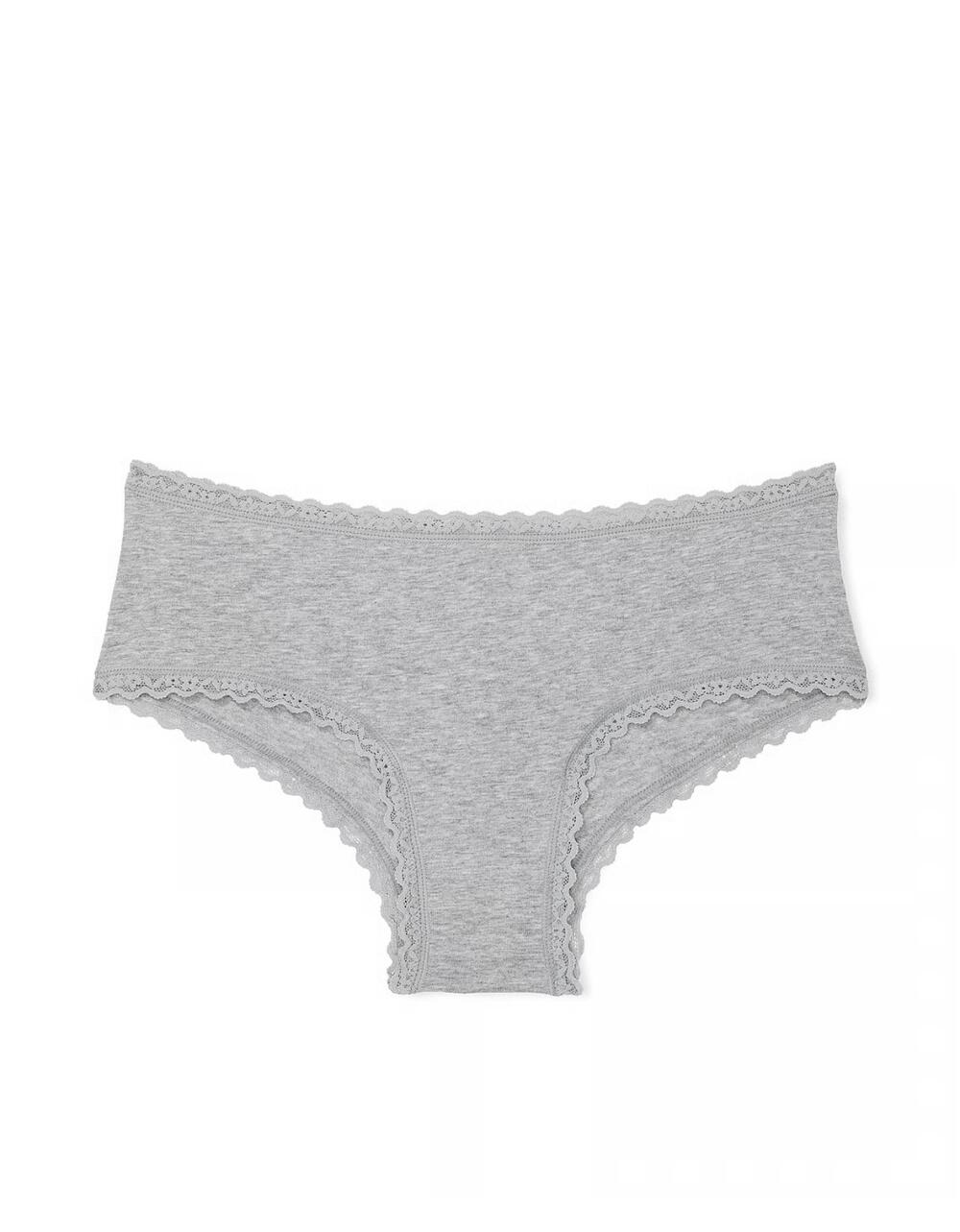 Lace-Trim Cotton Cheeky Panty розмір М сірі 