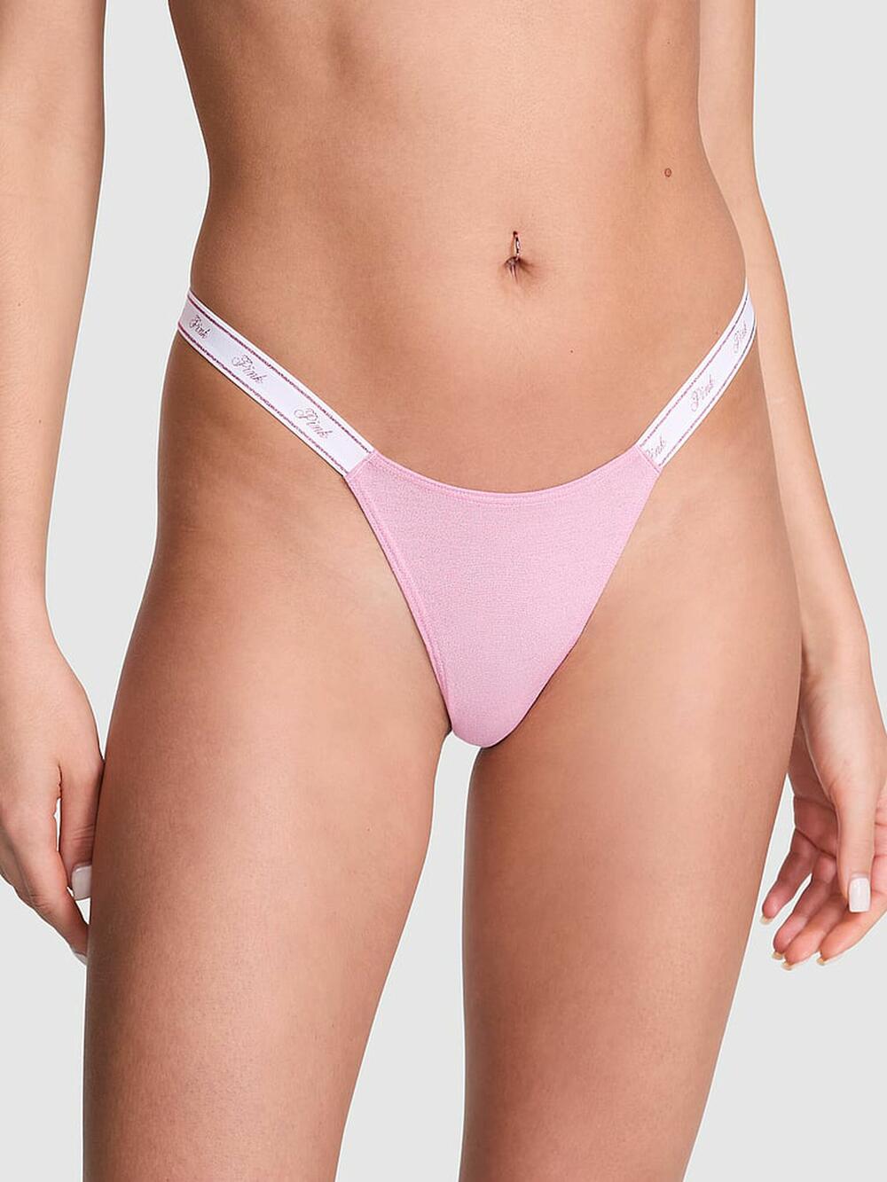 Logo Cotton Shimmer Micro Thong Panty розмір М Petal Pink (6H8C) 