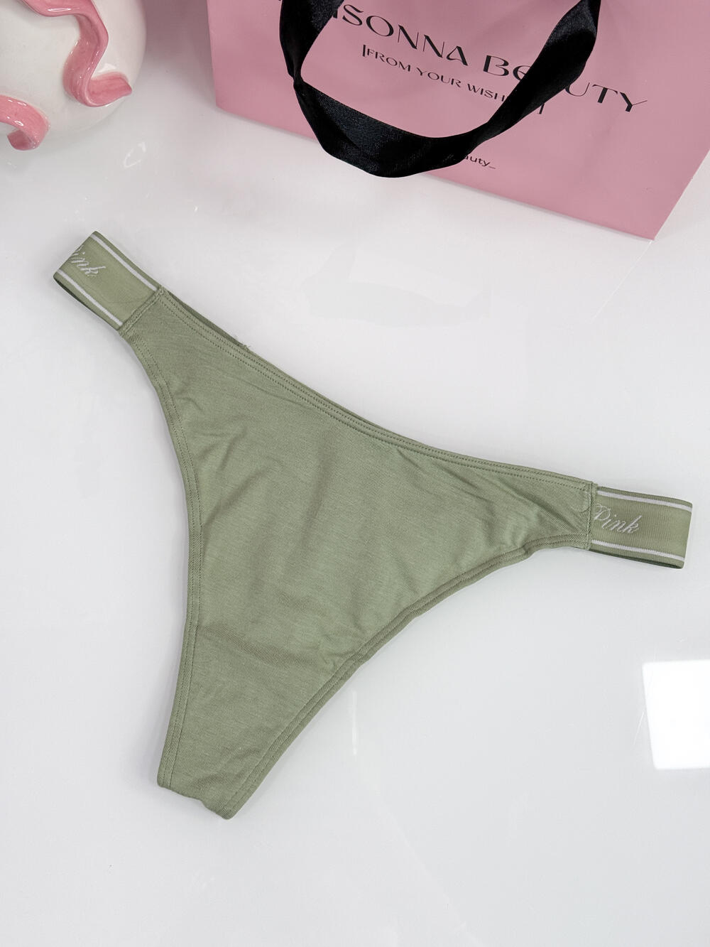 Трусики Logo Cotton High-Leg Thong розмір М хакі 
