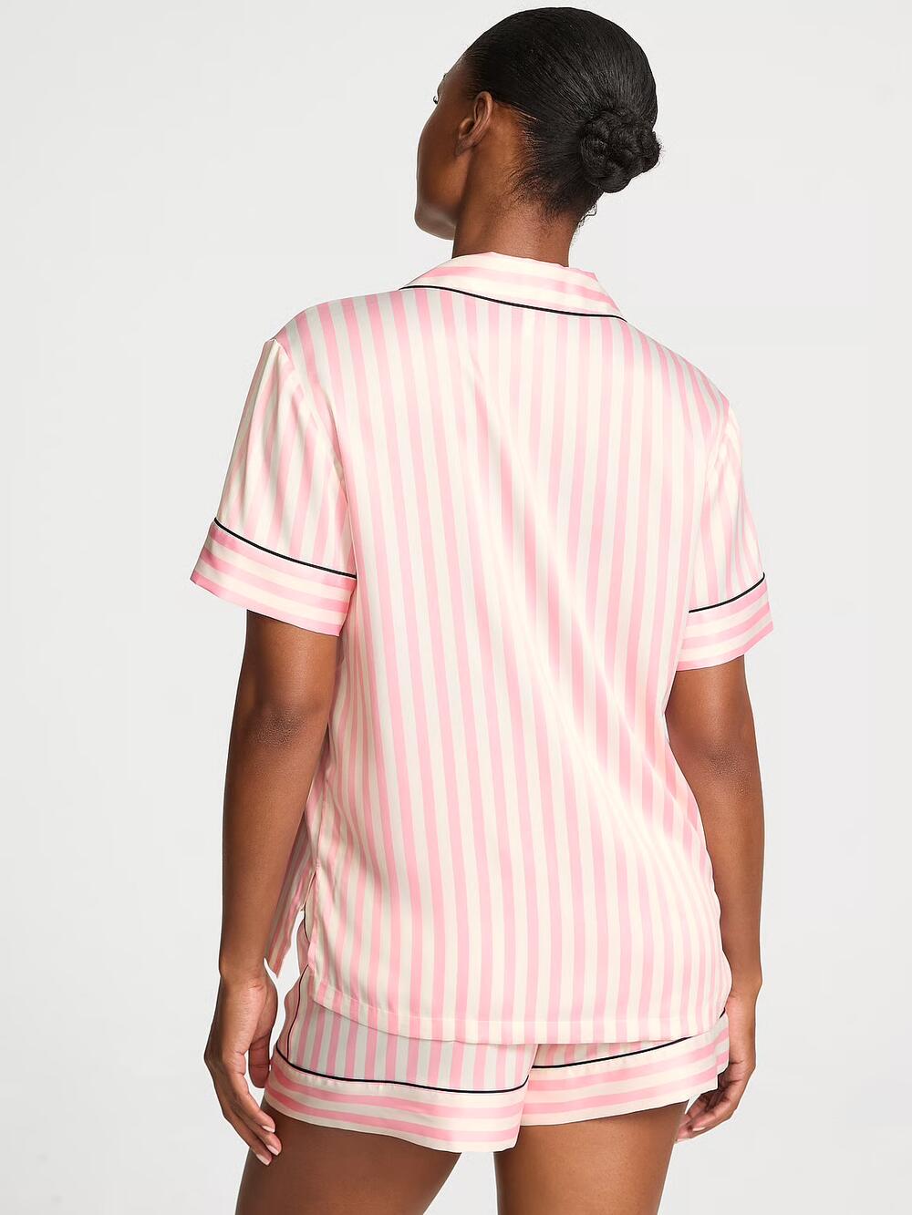 Розмір S Glazed Satin Short Pajama Set  (7FKK) 