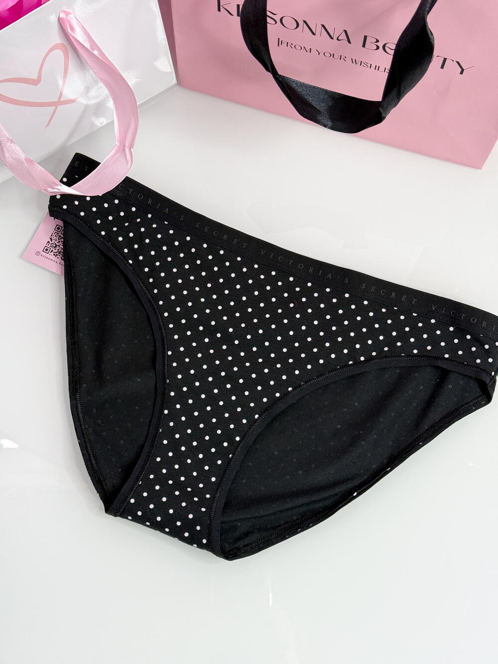 Stretch Cotton Bikini Panty розмір М чорні горошок 