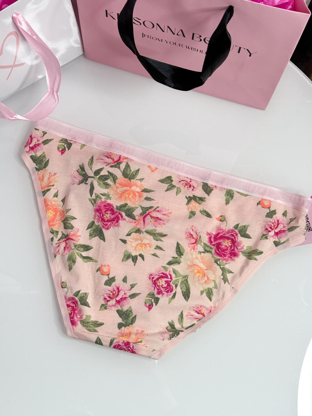 Stretch Cotton Bikini Panty розмір М персикові квіткові 