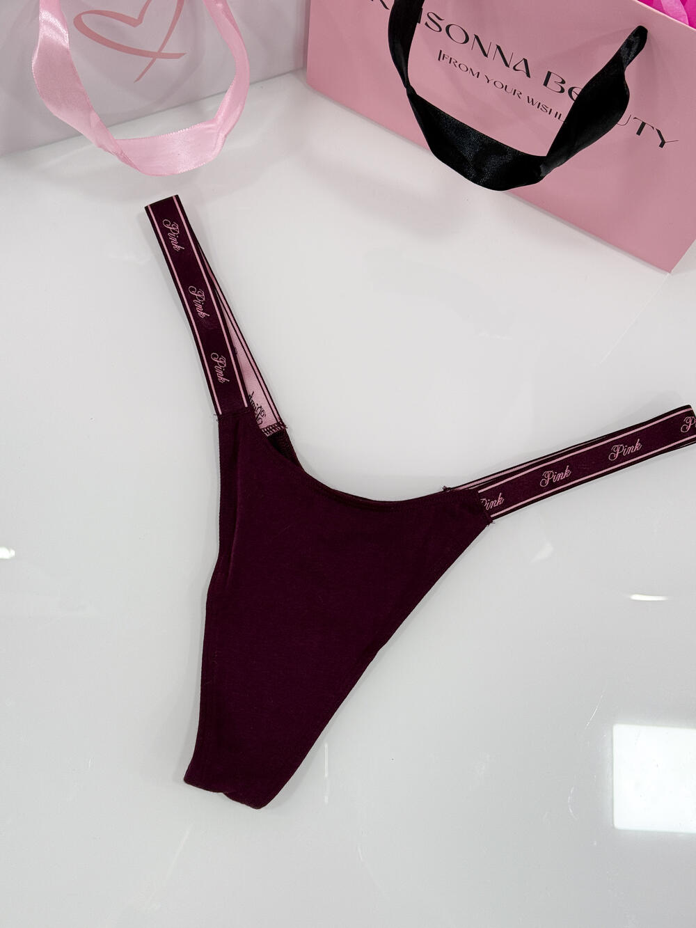 Трусики Logo Cotton High-Leg Micro Thong розмір L wine 