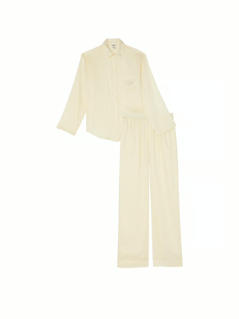 Розмір S Silky Sleep Shine Long Pajama Set Creamer 