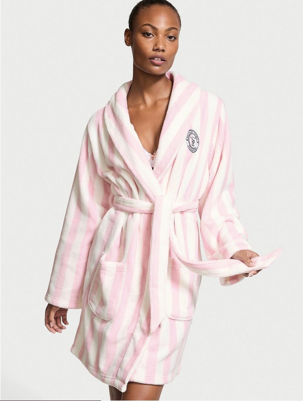 Розмір M/L Халат плюшевий Short Cozy Robe  pretty blossom stripes 