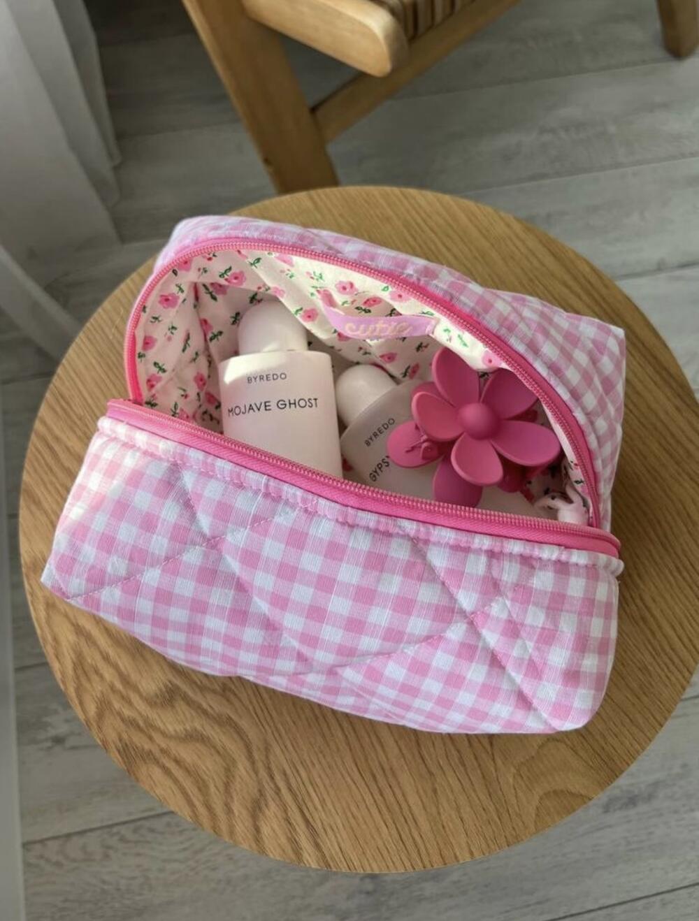 Косметичка у клітинку фуксія, medium