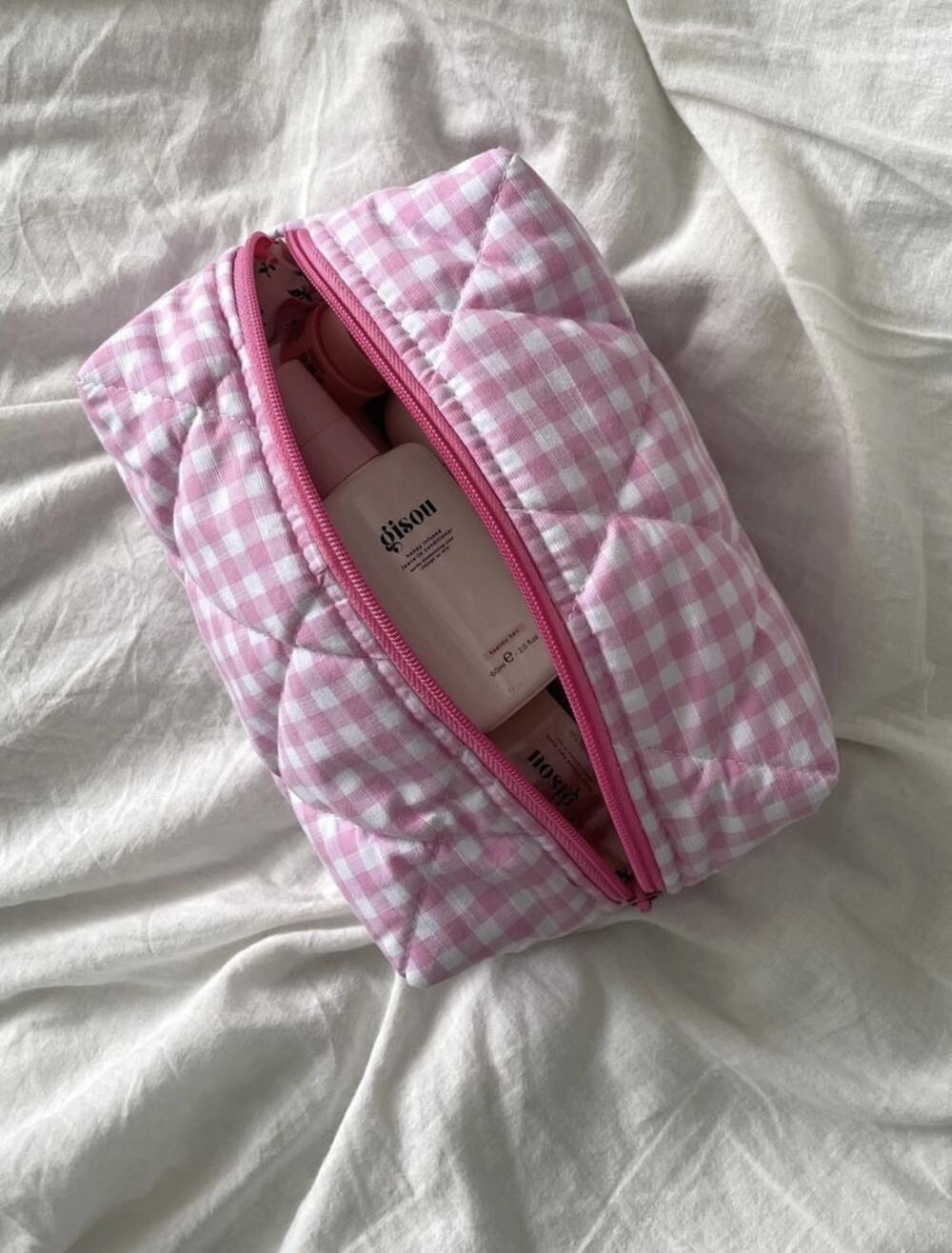 Косметичка у клітинку фуксія, mini