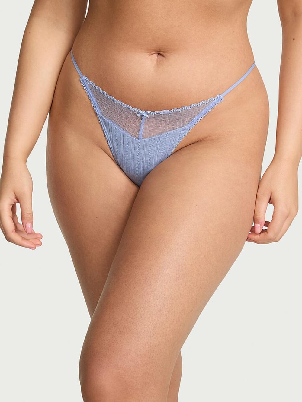 Stretch Pointelle V-String Panty розмір М Light Lavender (04P4) 