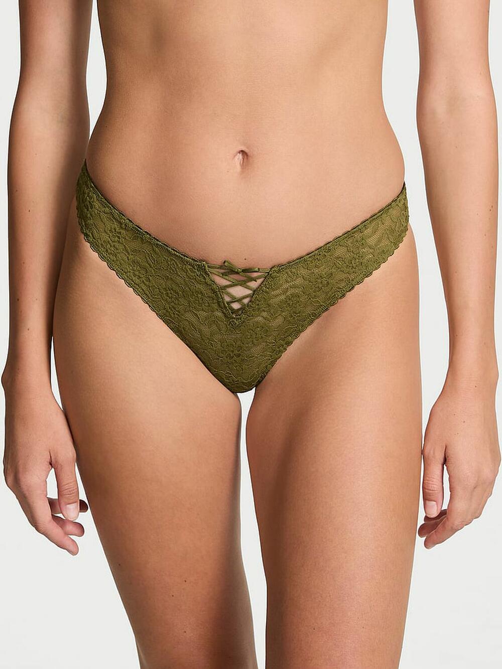 Lacie Lace-Up Bow Thong Panty Розмір М Green Chameleon (2DMR) 