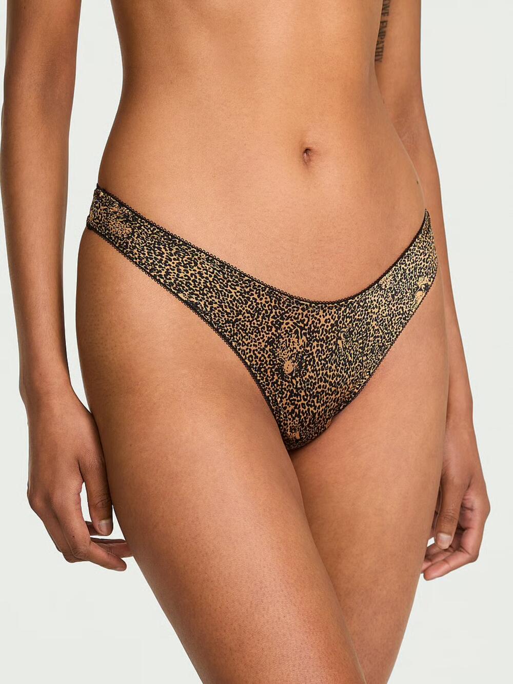 Strappy-Back Charm High-Leg Thong Panty розмір М Leopards (7C8R) 