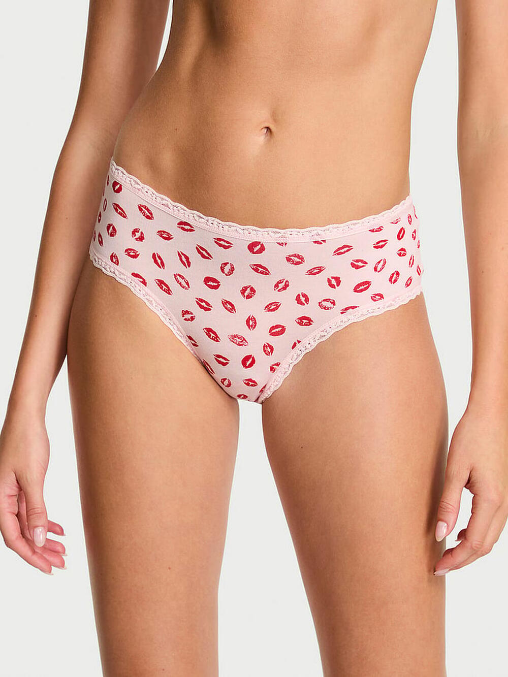 Cotton Lace-Waist Cheeky Panty розмір S Angel Pink Lips (7H5D) 