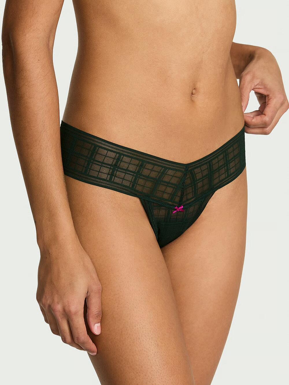 Plaid Lace Thong Panty розмір S Cilantro (60K1) 