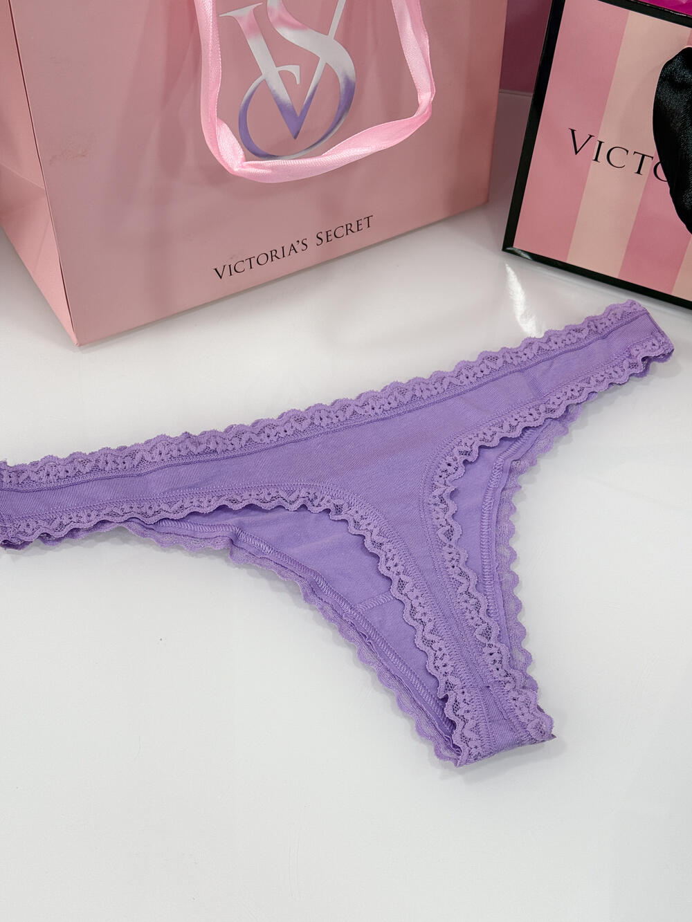 Cotton Lace-Waist Thong розмір М лаванда oh la la 