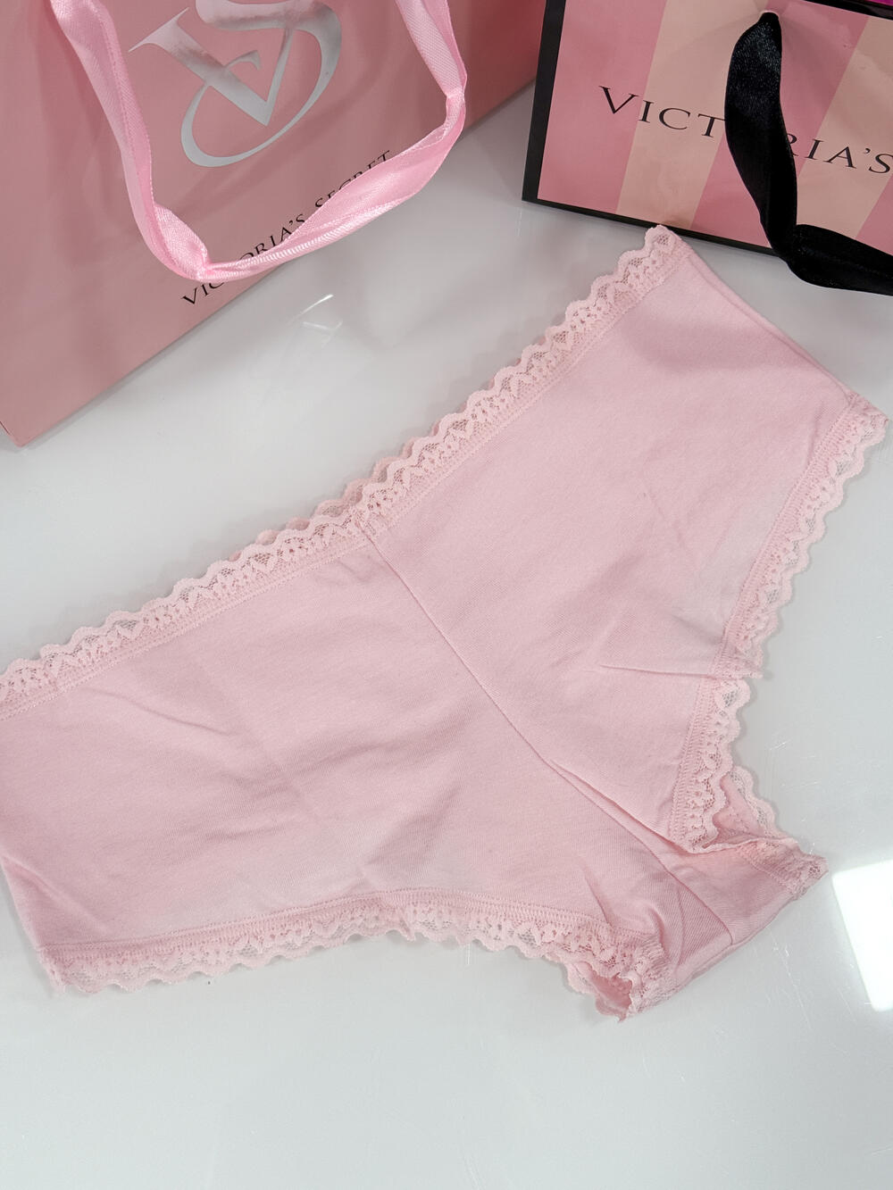 Cotton Lace-Waist Cheeky Panty розмір S ніжно-рожеві 